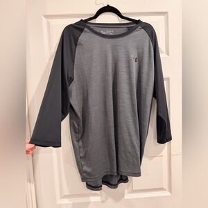 Under Armour Gray and Black Long Sleeve Performance Tee